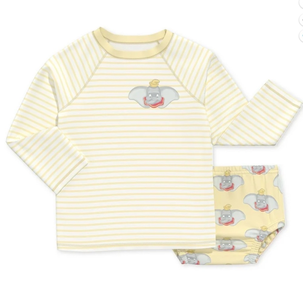 Disney Baby Dumbo Swimwear Set Baby 6-9M Yellow New With Tags